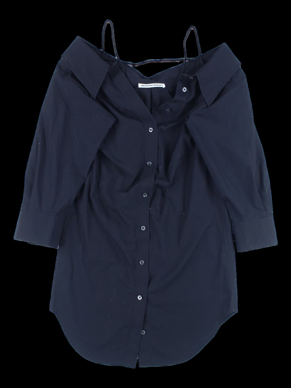 오프숄더 카라 셔츠 미니 원피스