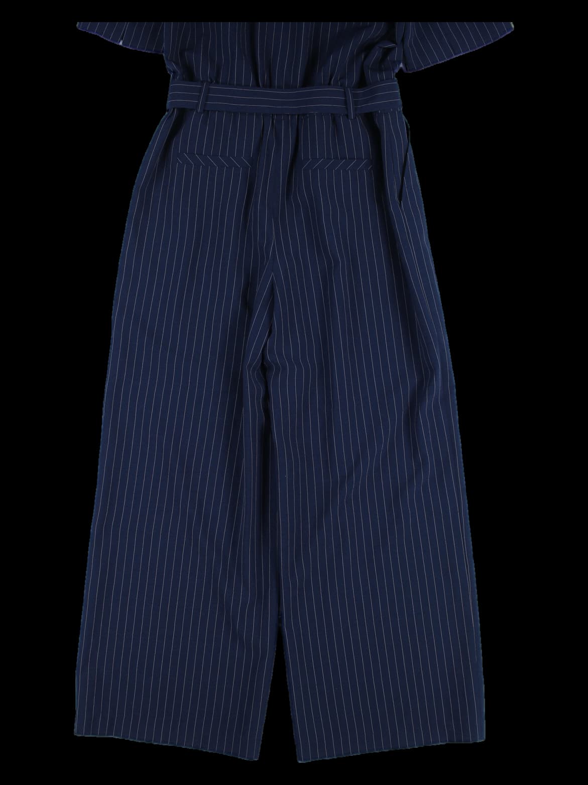 스트라이프 벨티드 점프수트