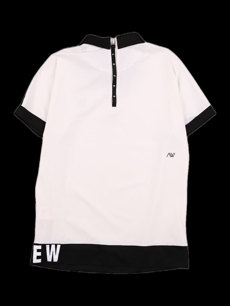 컬러 포인트 반팔 카라티