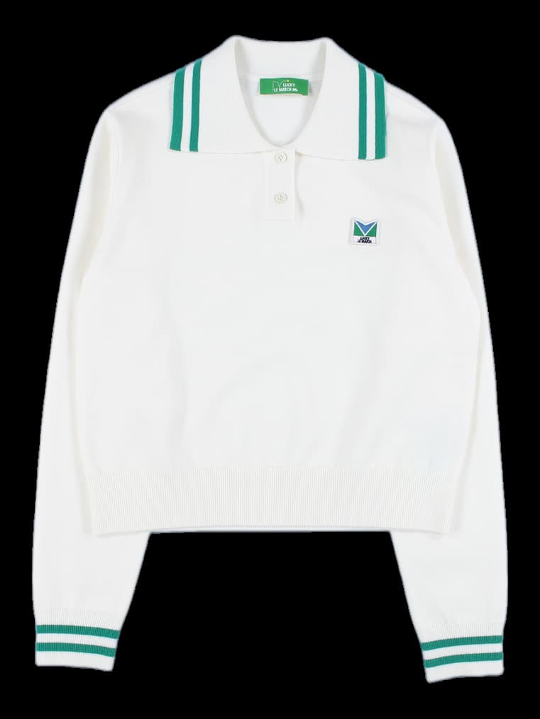 니트 긴팔 카라 티셔츠