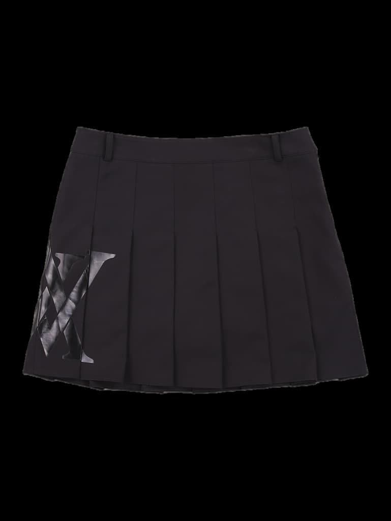 로고 포인트 플리츠 스커트