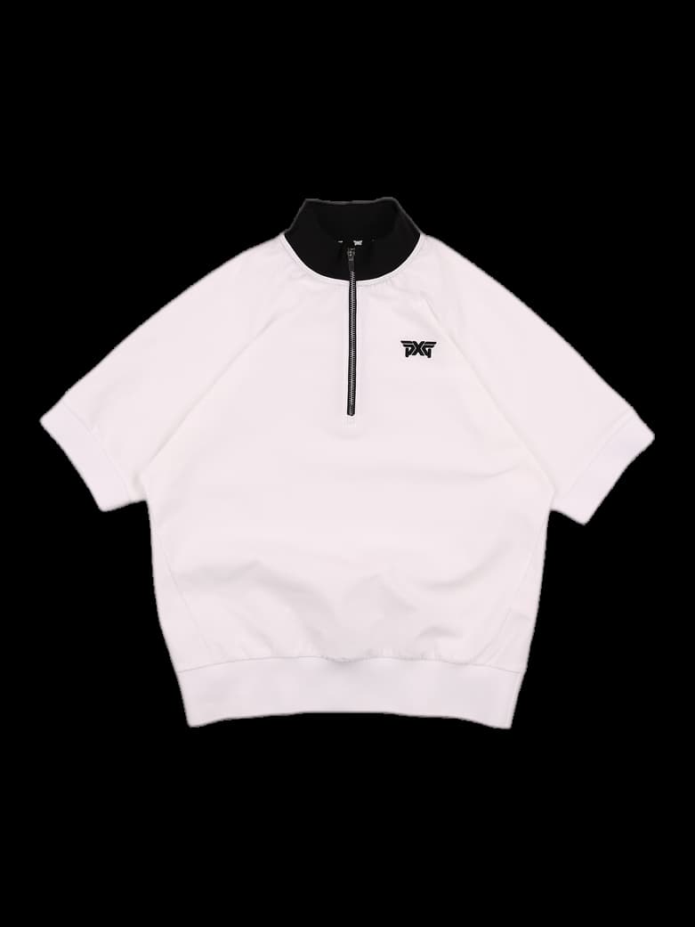 하프 집업 반팔 티셔츠