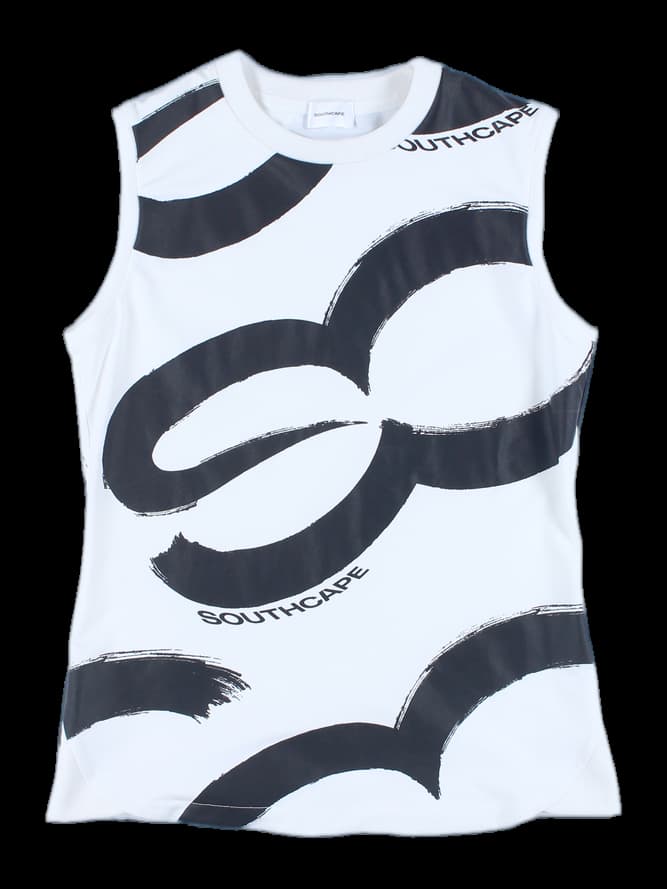 패턴 민소매 티셔츠