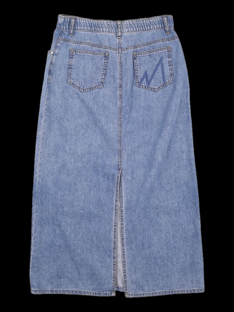 베이직 밴딩 데님 롱스커트