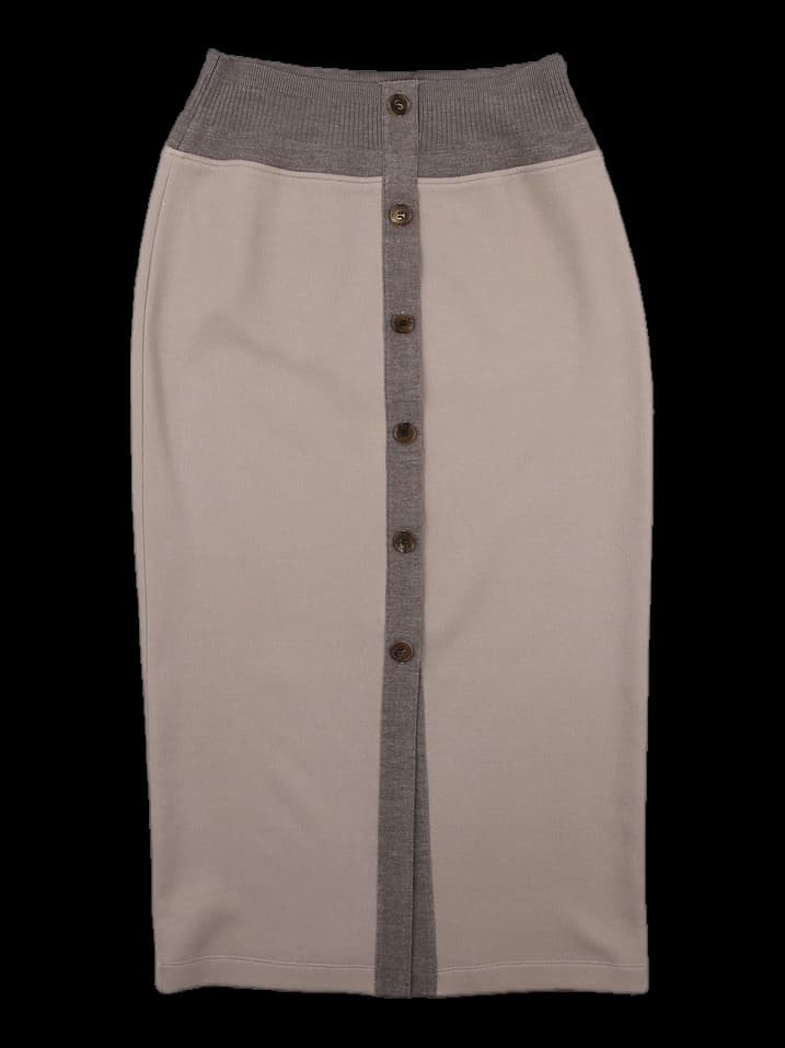 단추 포인트 롱스커트