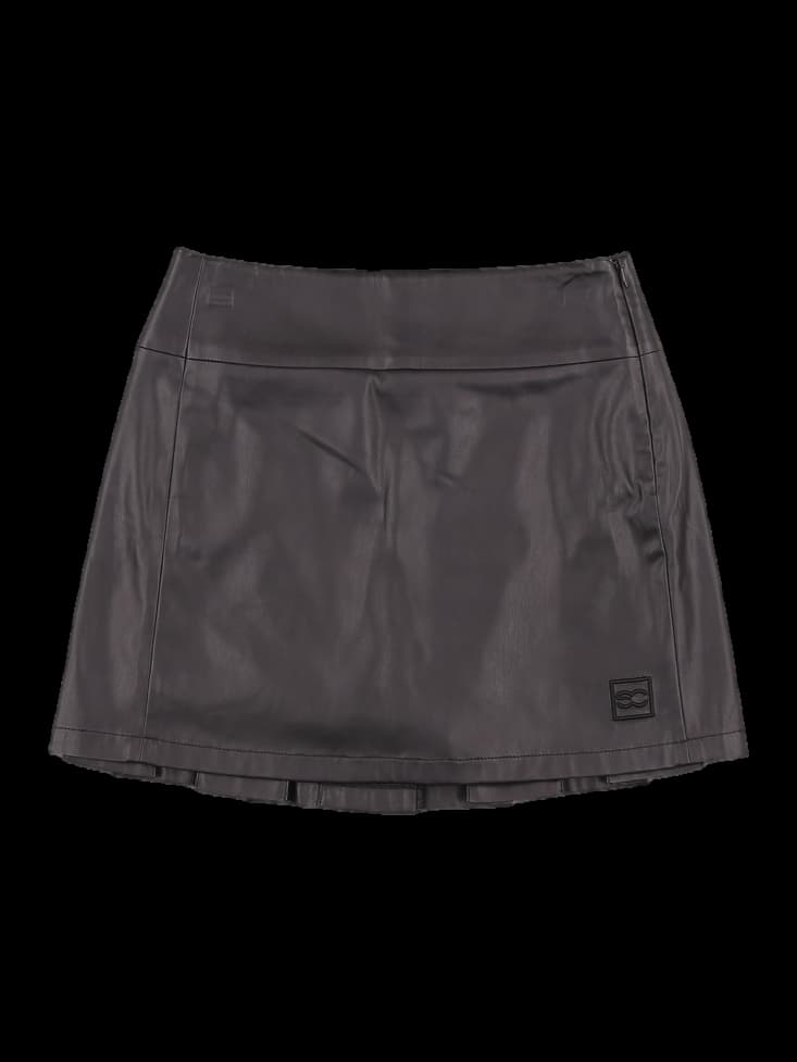 기모 레더 플리츠 미니 스커트
