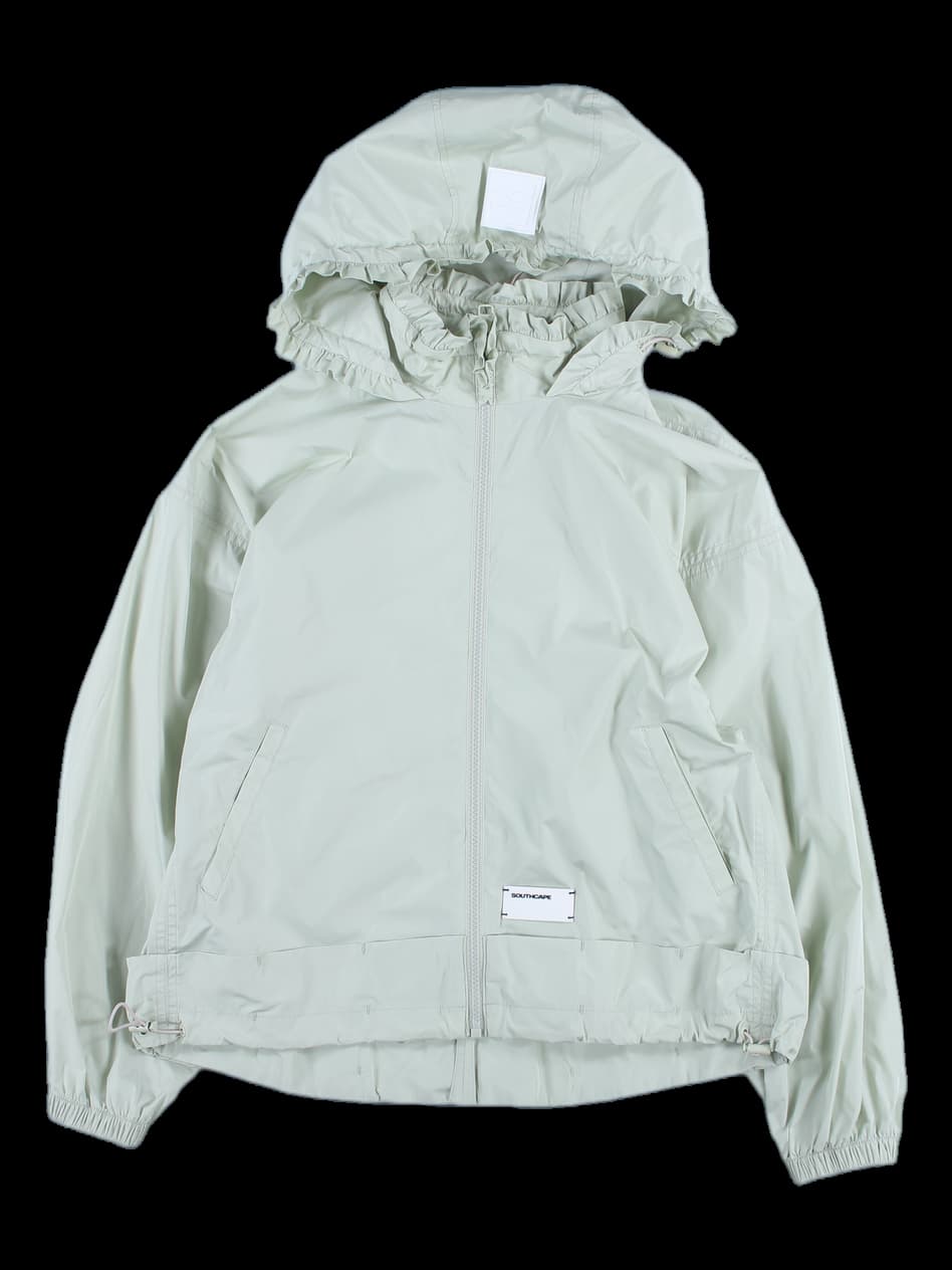 프릴 후드 바람막이 점퍼