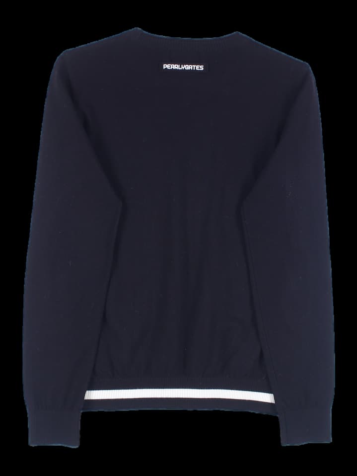 배색 긴팔 니트