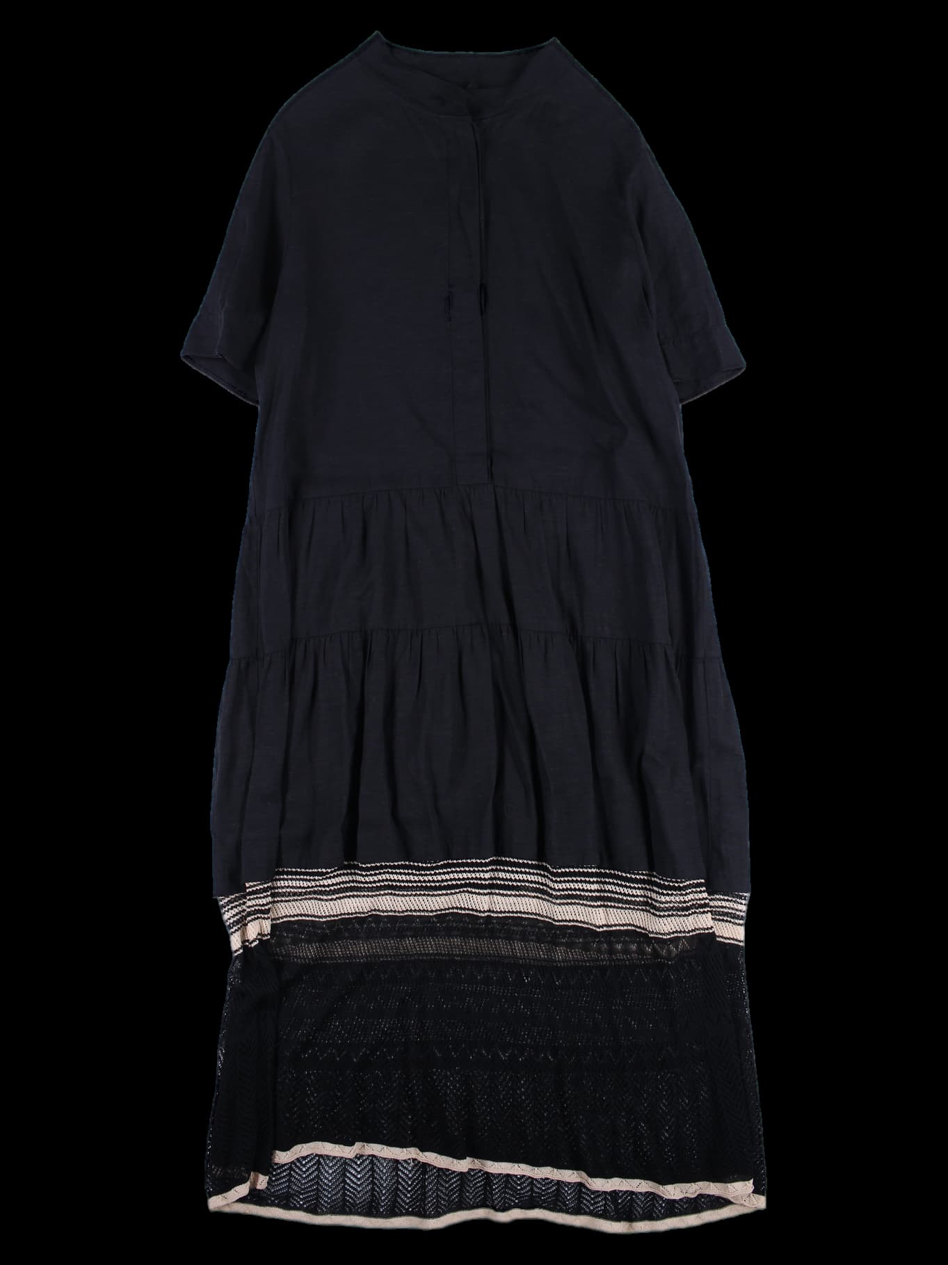 밑단 니트 레이스 반팔 원피스