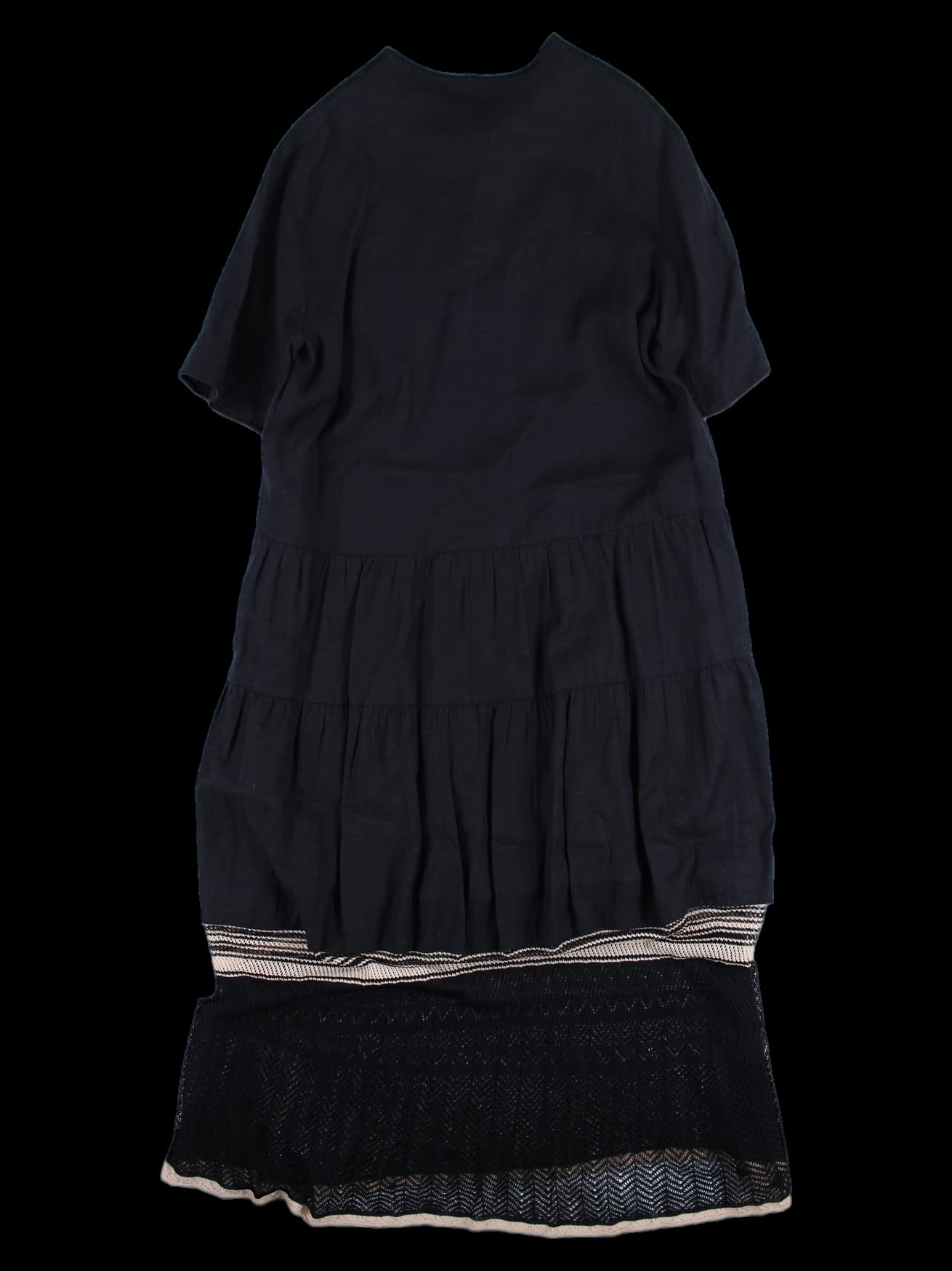 밑단 니트 레이스 반팔 원피스