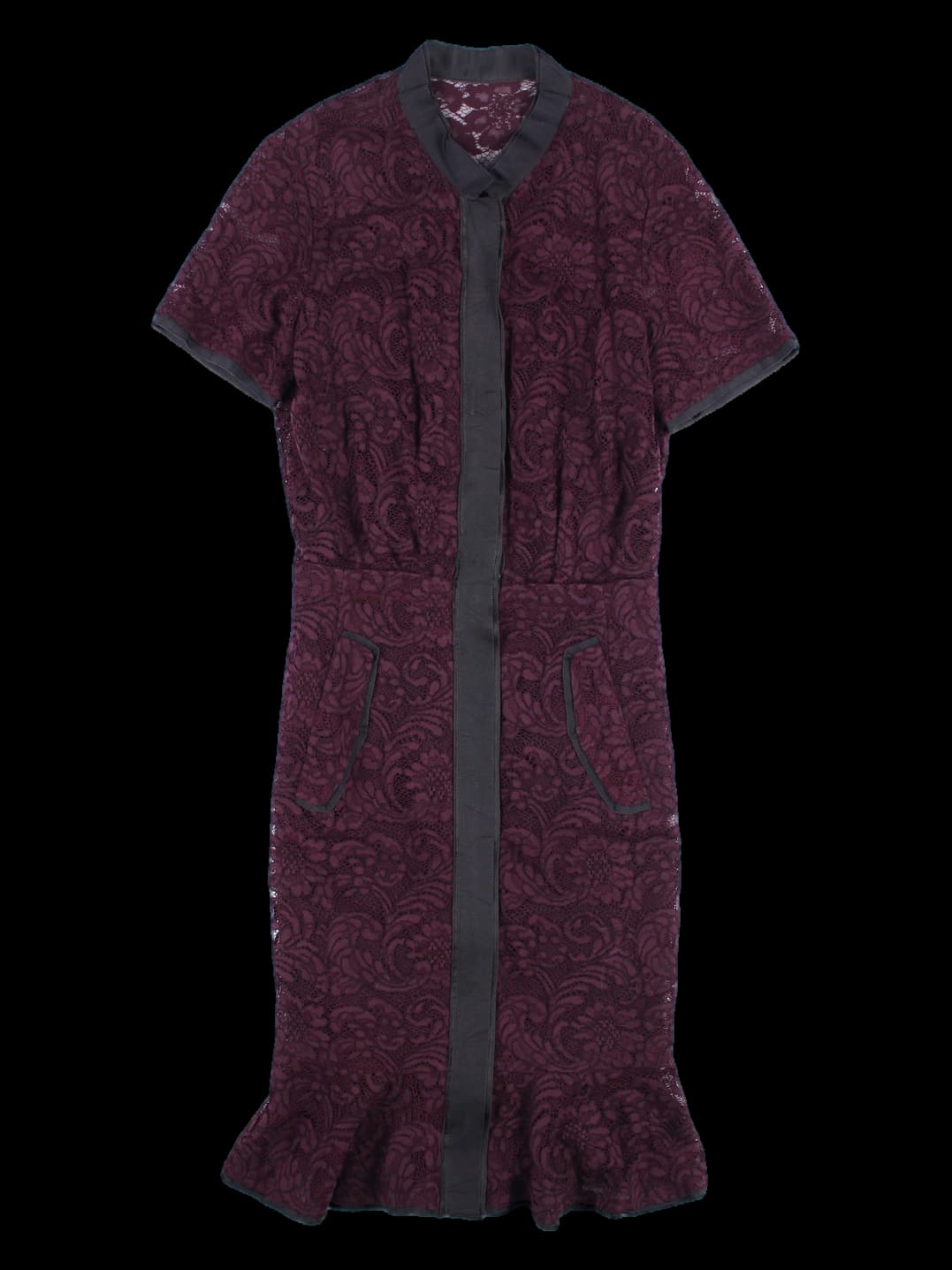 레이스 배색 원피스