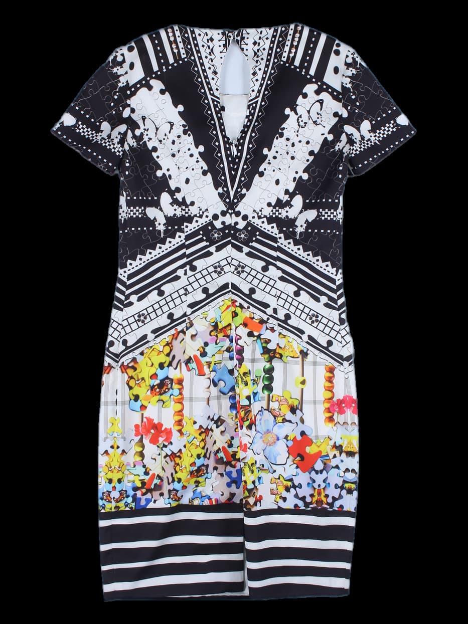 패턴 반팔 원피스