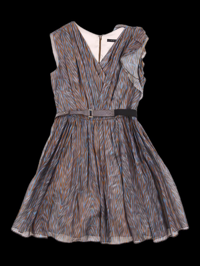 벨티드 패턴 원피스