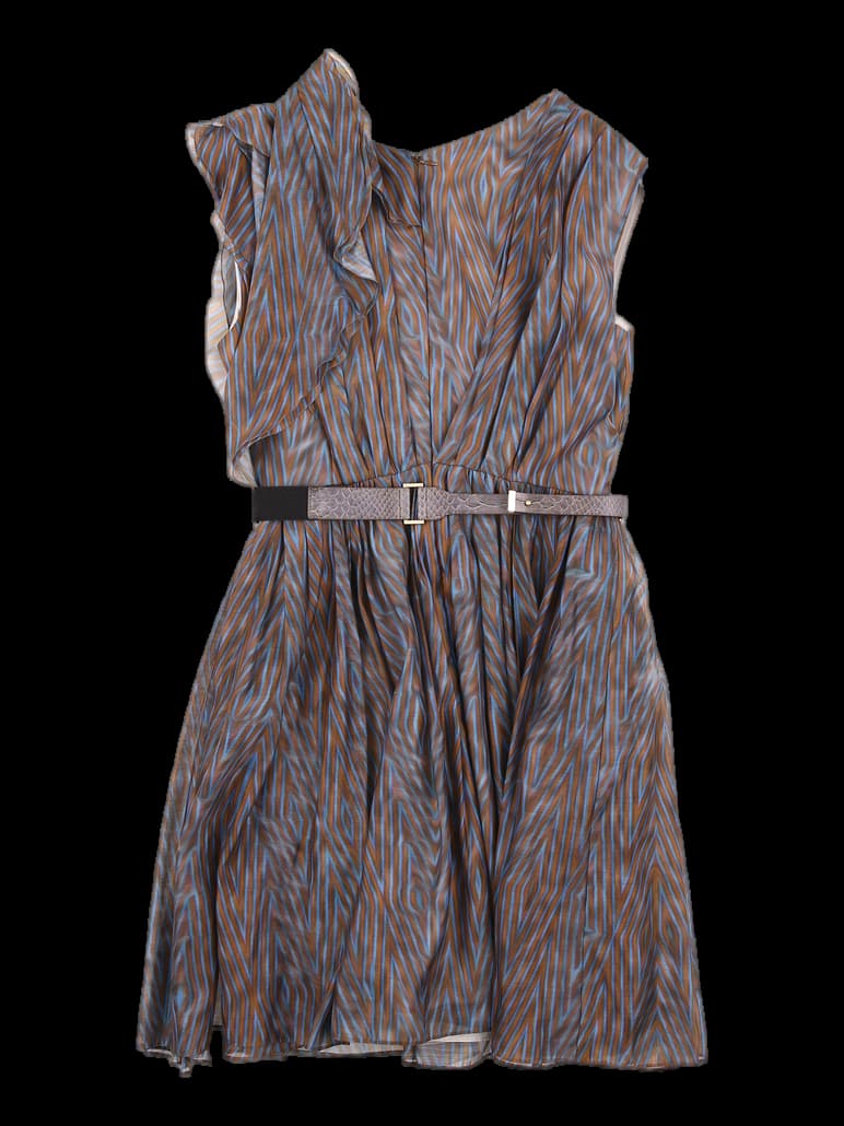 벨티드 패턴 원피스