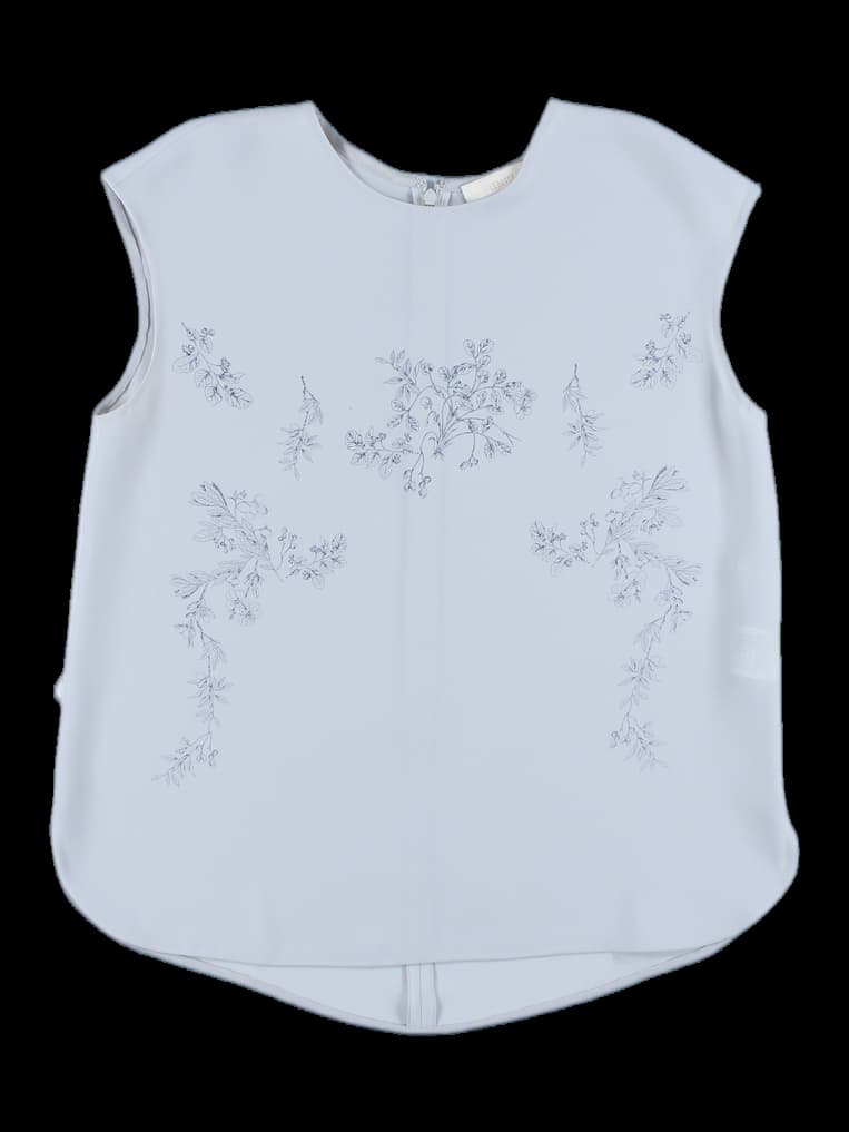 패턴 슬리브리스 블라우스