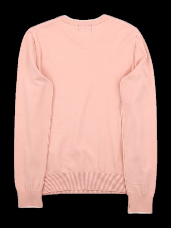 배색 긴팔 니트