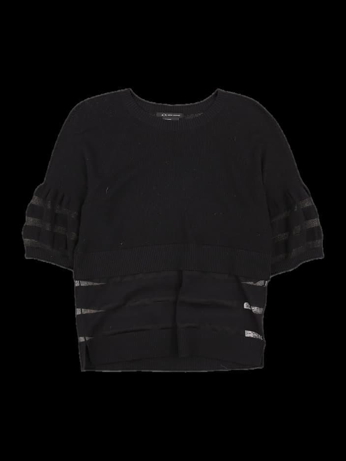 시스루 반팔 니트