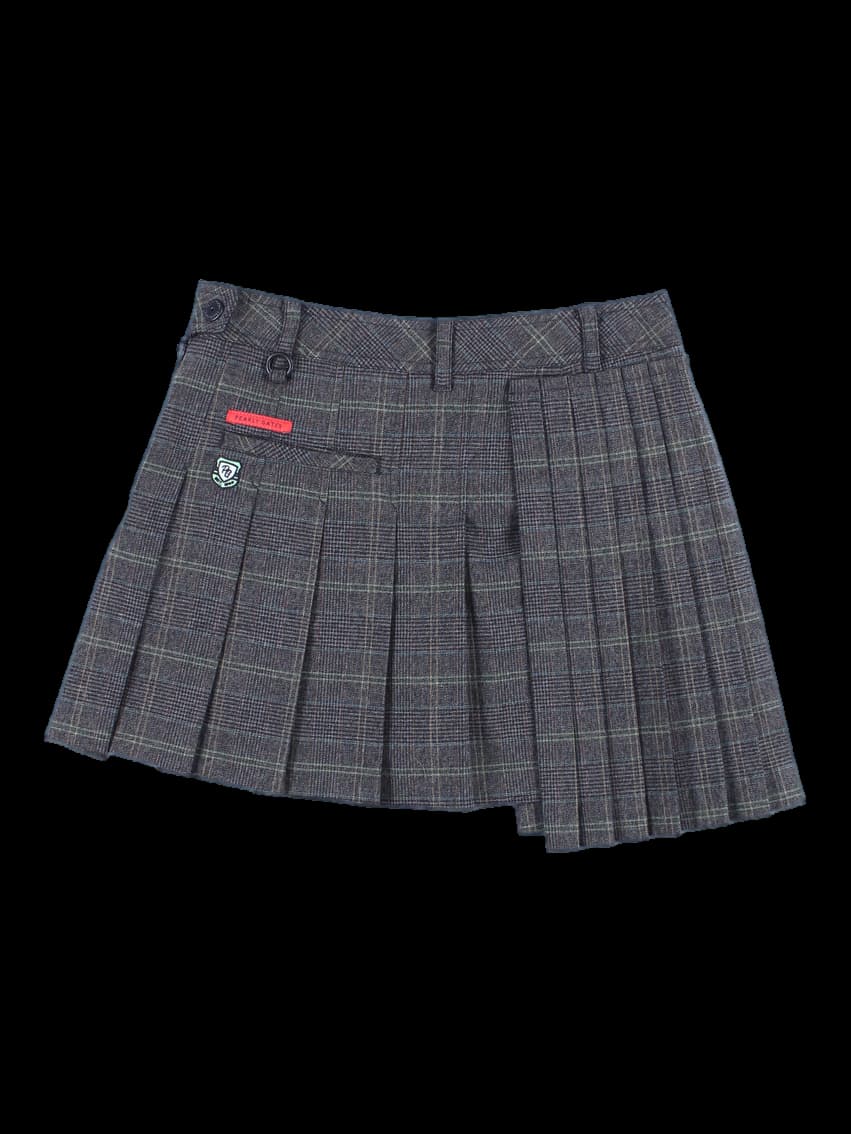 체크 플리츠 미니 스커트