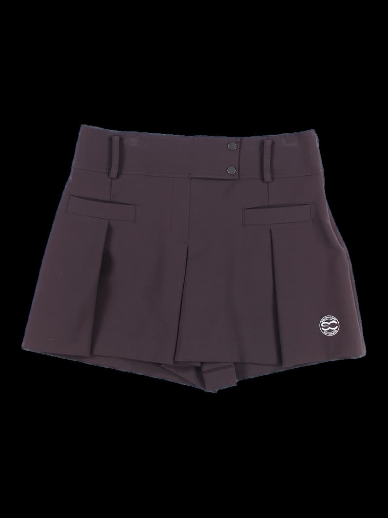 투버튼 플리츠 숏 팬츠