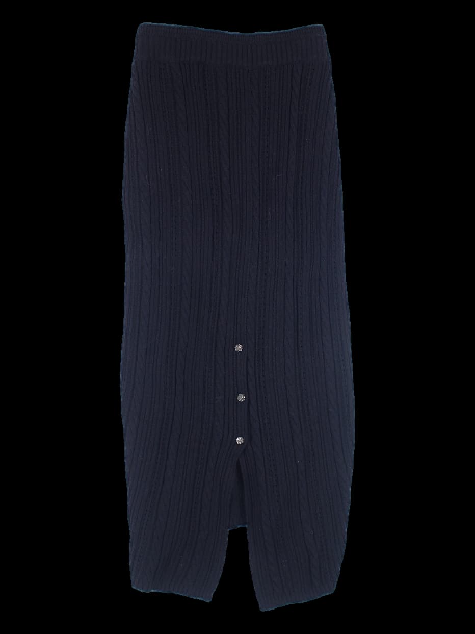 스팽글 니트 롱 스커트