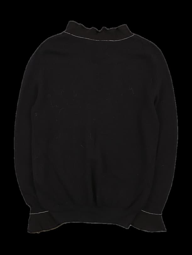 배색 슬릿 긴팔 니트