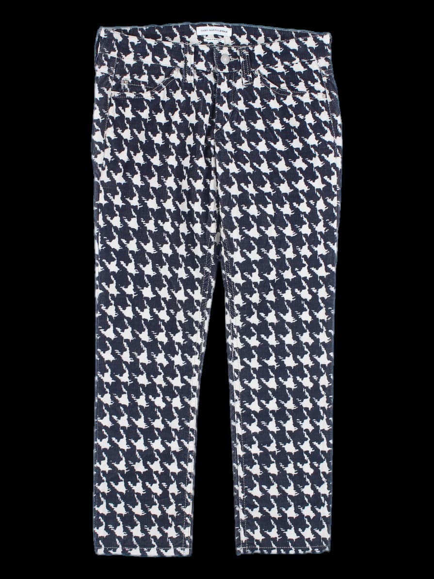 패턴 코듀로이 롱 팬츠