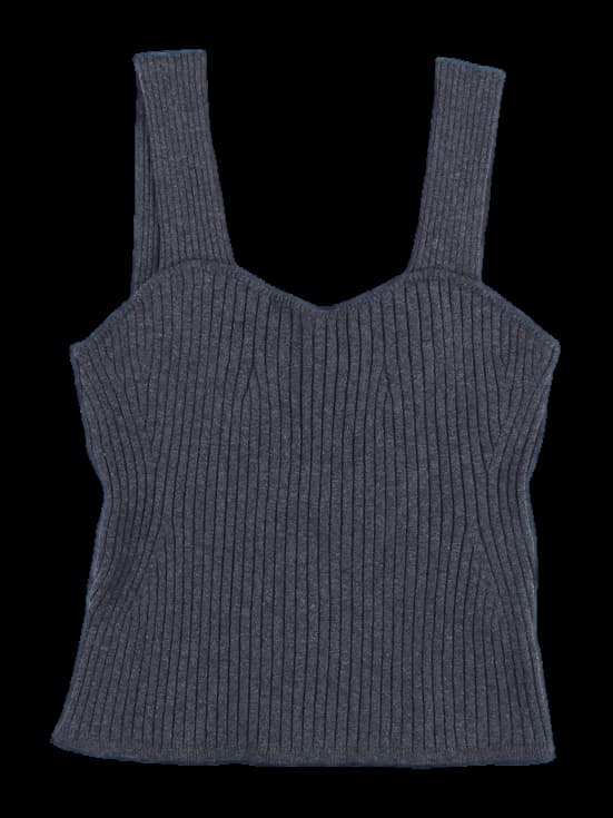 리브드 니트 뷔스티에