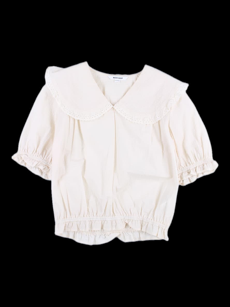 시어서커 레이스 블라우스