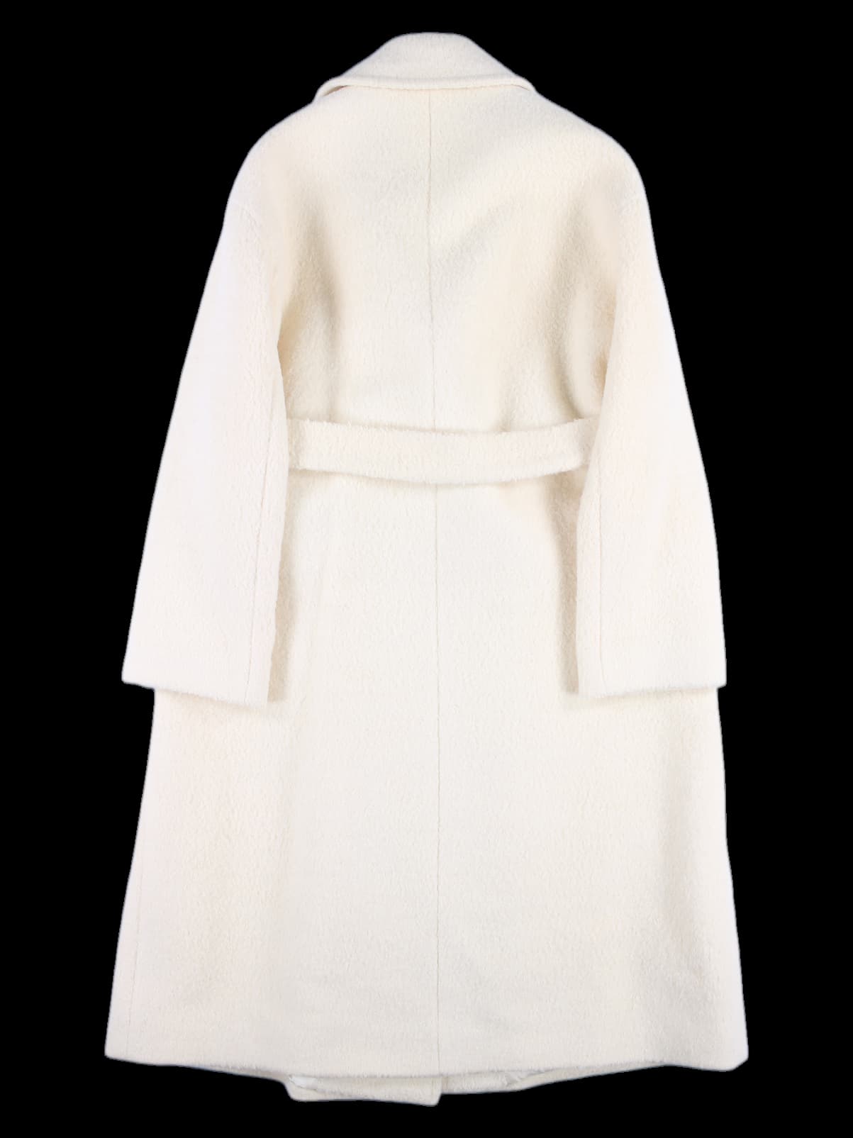 부클 더블 롱 코트