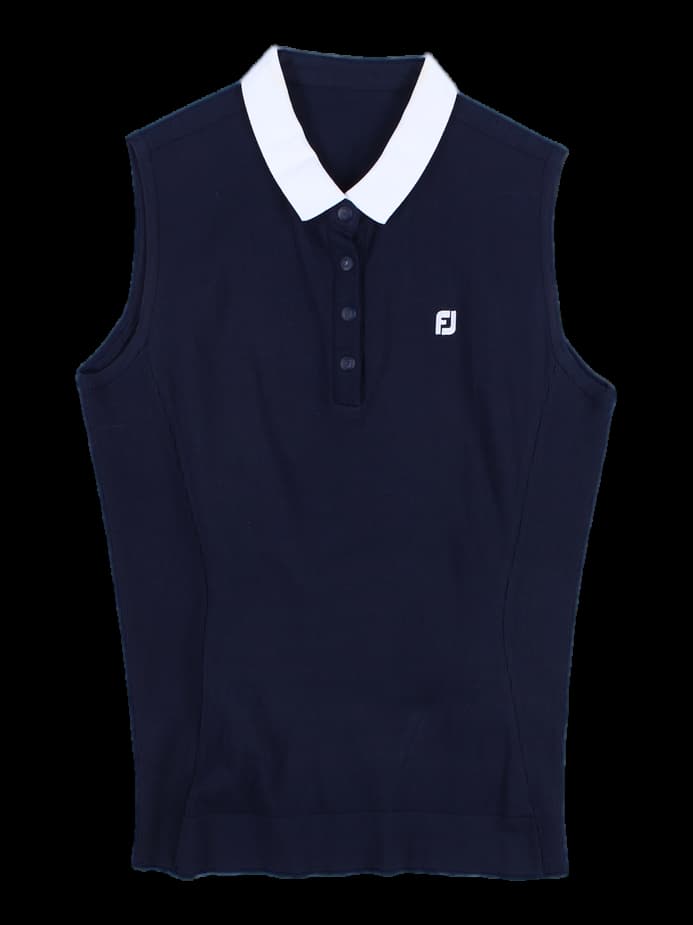 카라 배색 슬리브리스