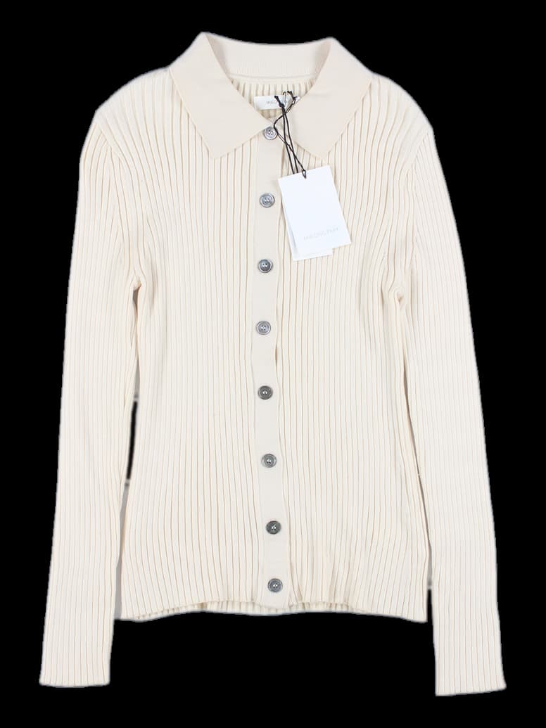 [새상품] 리브드 카라 긴팔 니트