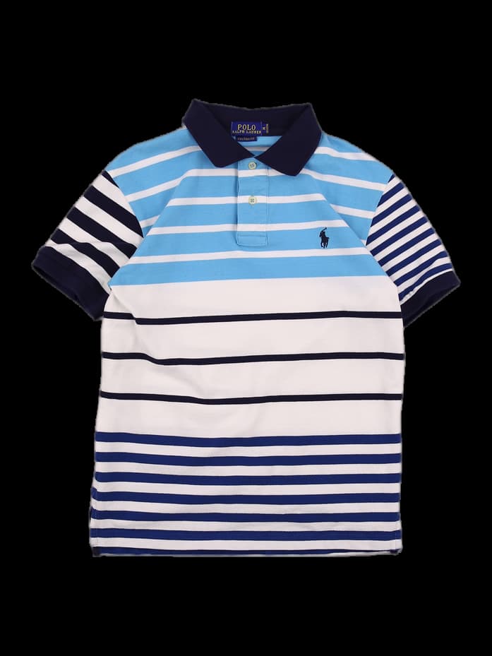 [키즈] 스트라이프 카라 반팔 티셔츠