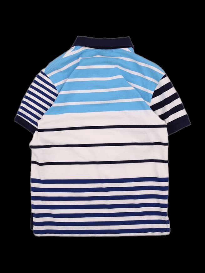 [키즈] 스트라이프 카라 반팔 티셔츠