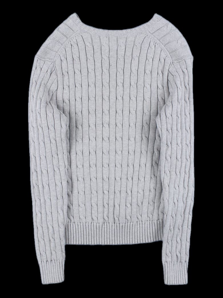 브이넥 케이블 긴팔 니트