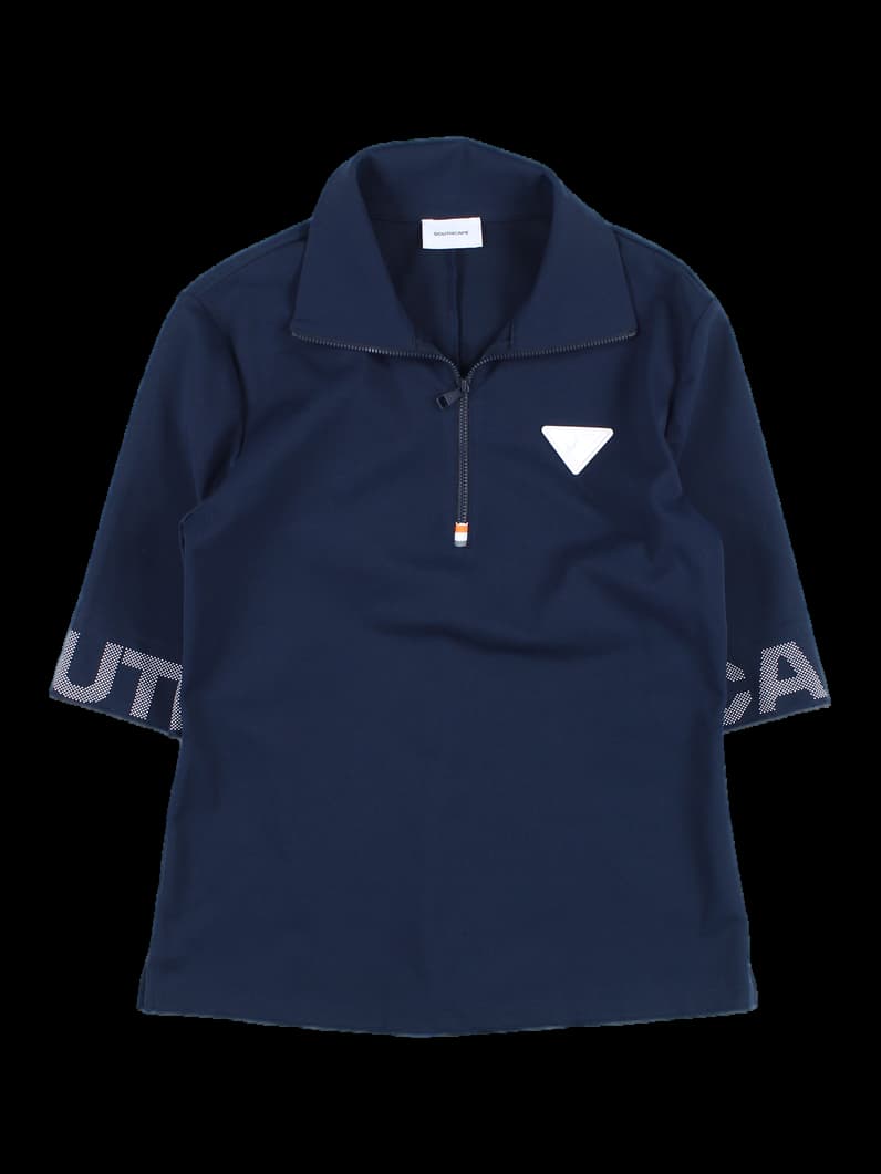 피케 집업 반팔 티셔츠