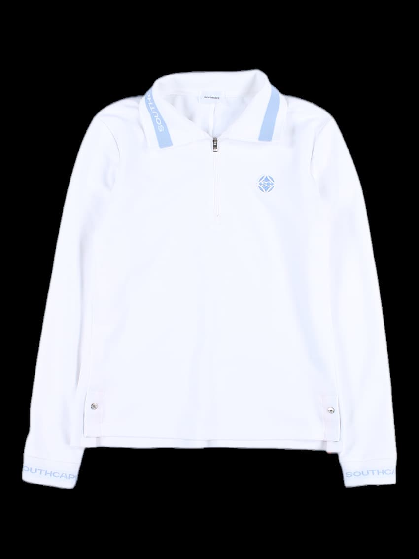 피케 집업 카라 긴팔 티셔츠