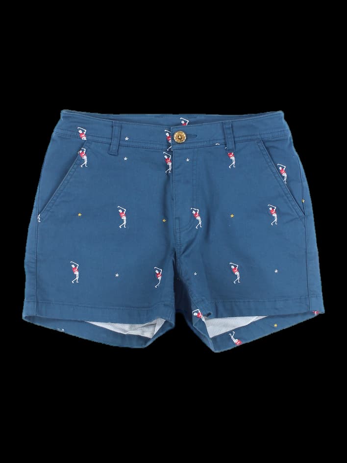 자수 프린트 반바지