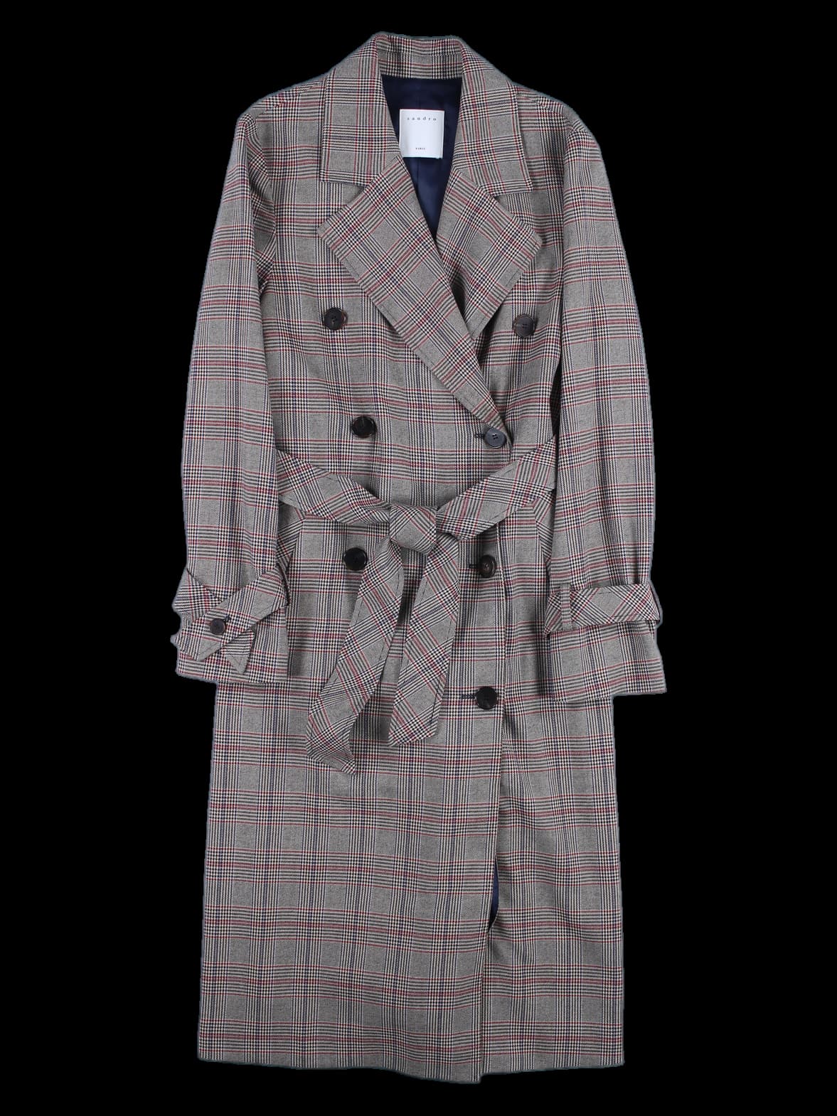 글렌 체크 트렌치 코트