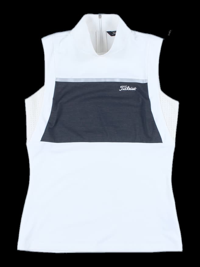 배색 슬리브리스 티셔츠