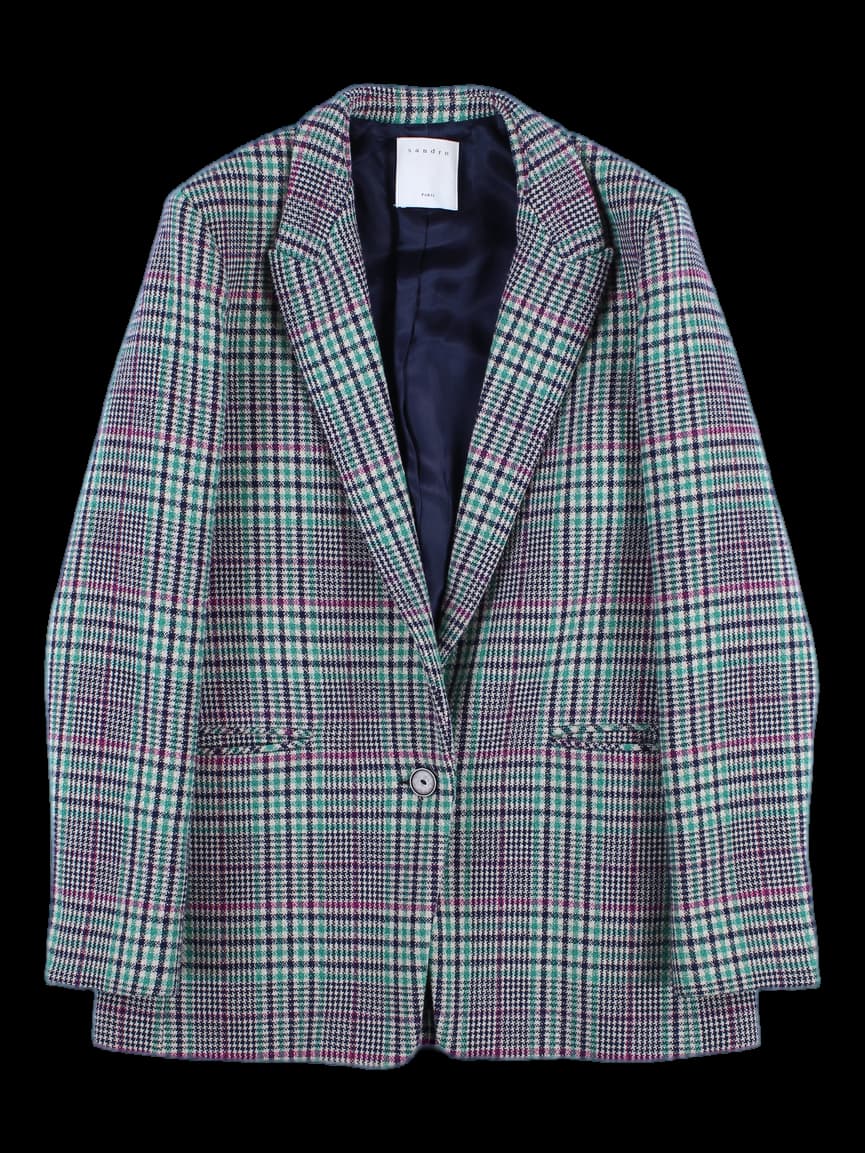 하운드 체크 카라 자켓