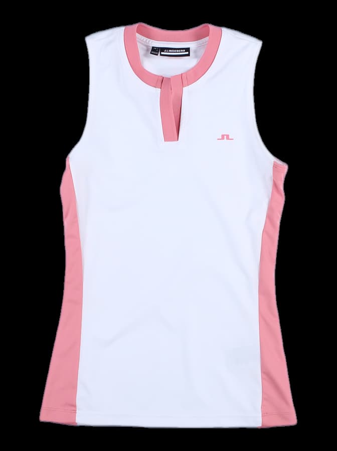 목 트임 민소매 티셔츠