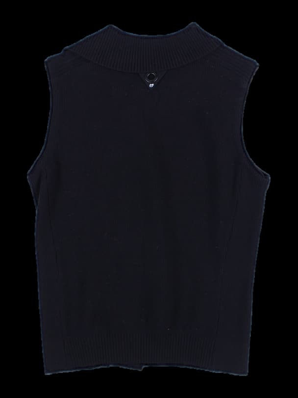 카라 민소매 니트 집업