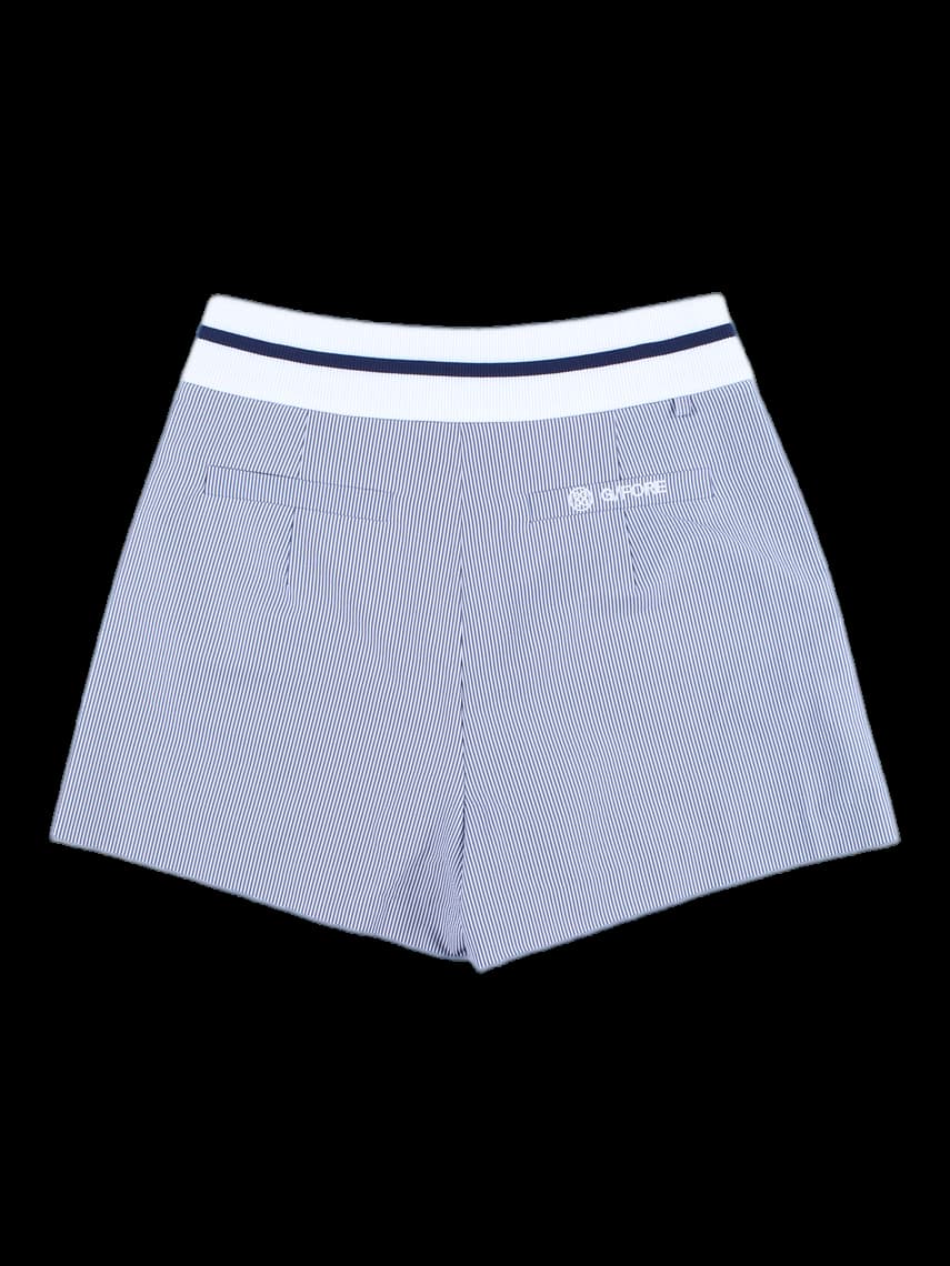 스트라이프 핀턱 숏 팬츠