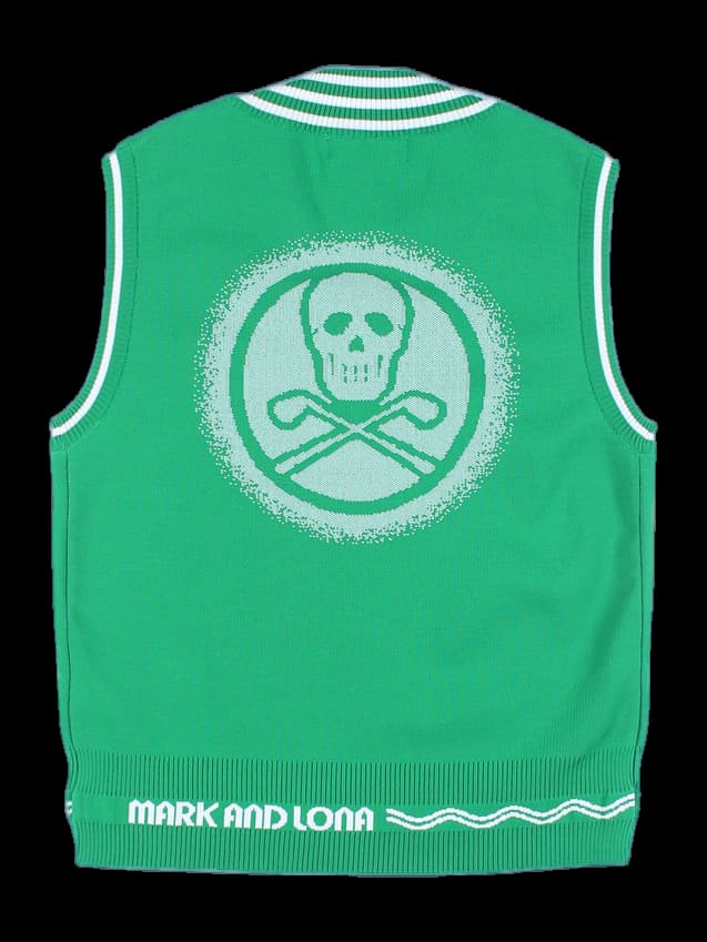 배색 니트 베스트