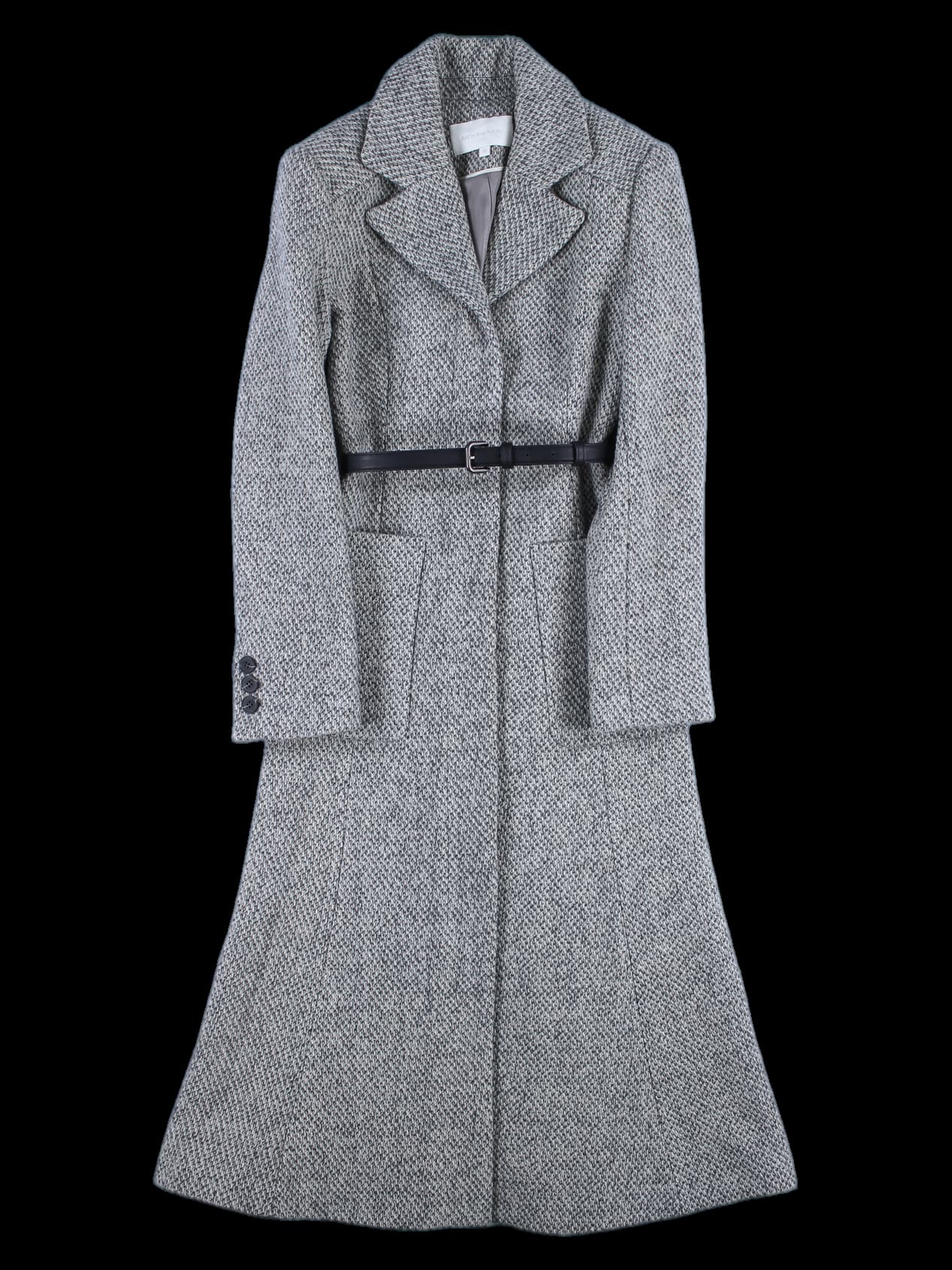 헤링본 싱글 롱 코트