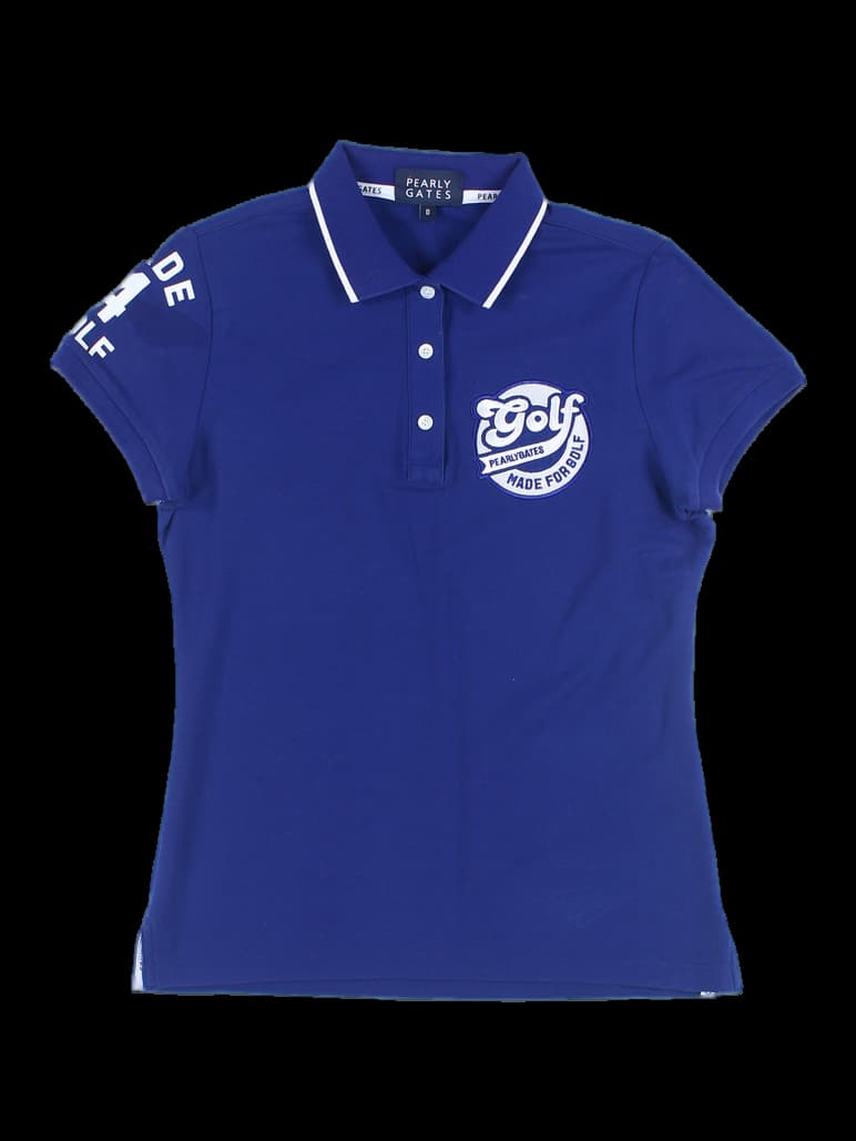 자수 포인트 반팔 카라 티