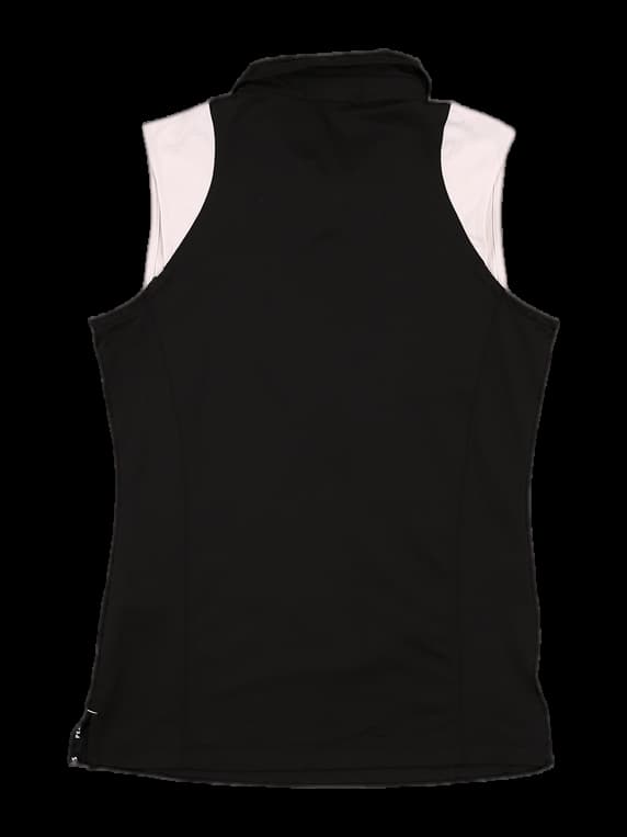 컬러 포인트 민소매 카라 티