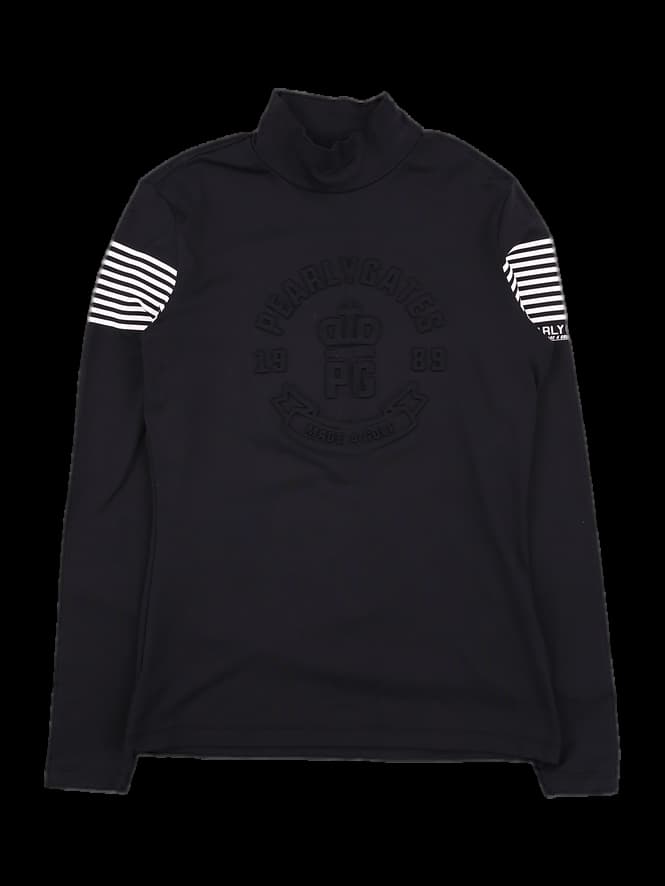 로고 포인트 긴팔 반목 티