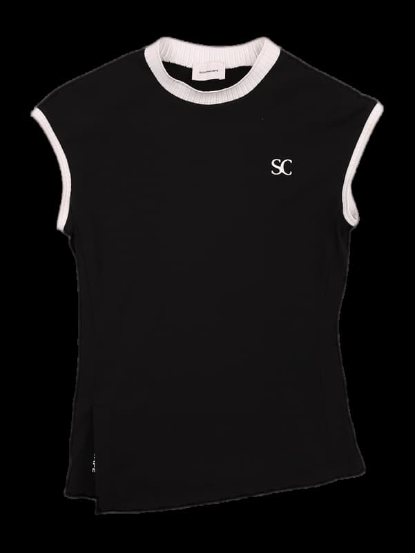 리브드 슬리브리스 티셔츠