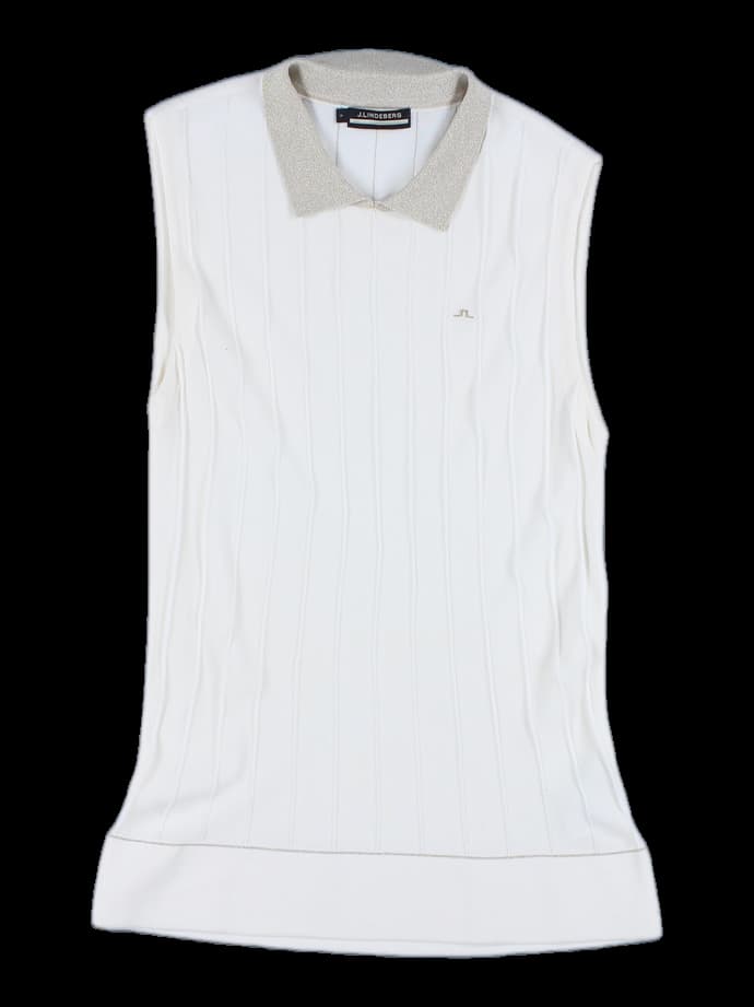 니트 카라 민소매 티